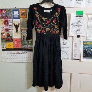 Passports Of Pier 1 Imports dress Small floral embroidered boho hippie VINTAGE